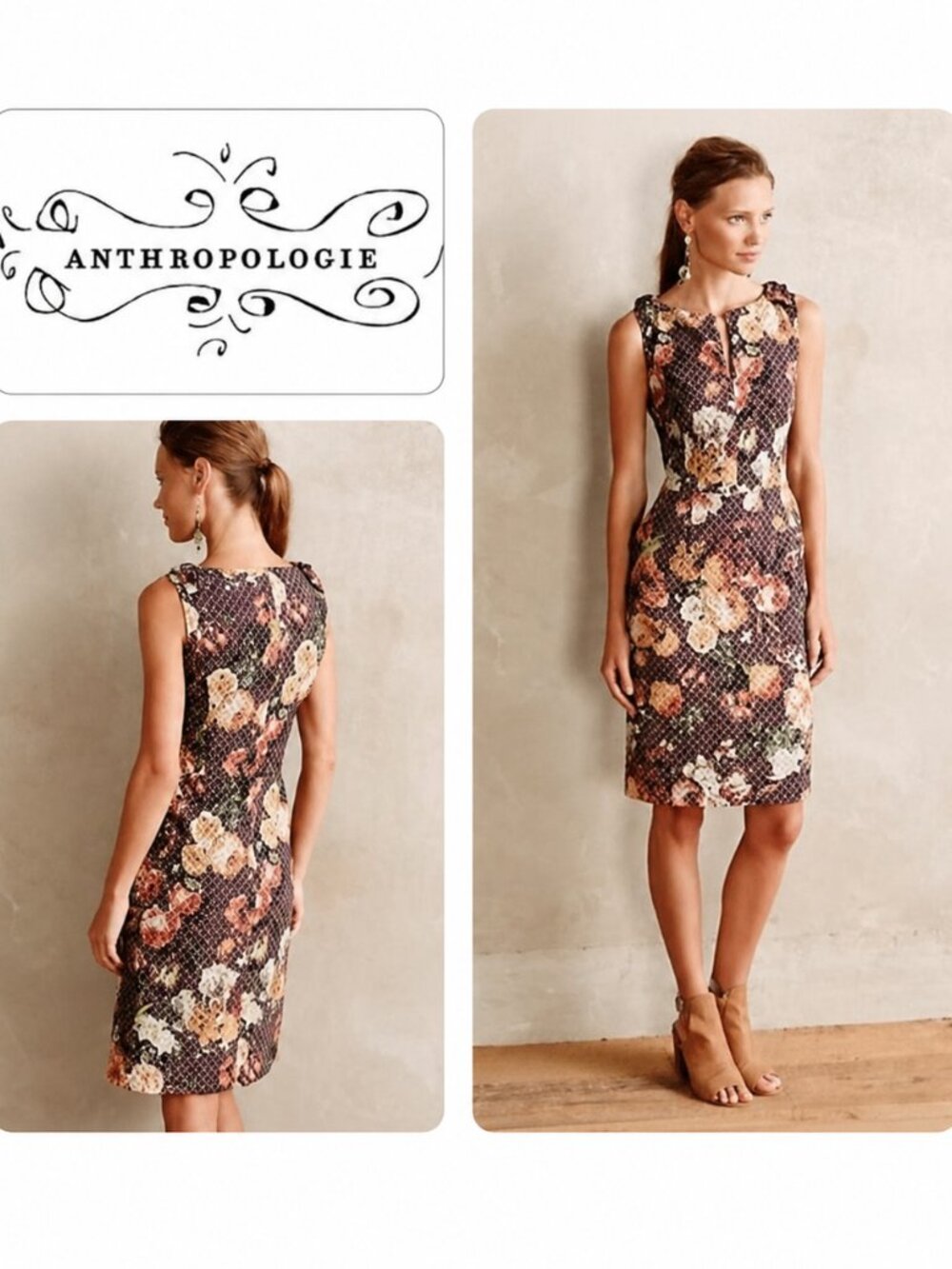 Anthropologie Tabitha Tema Quilted Floral Dress Size 0